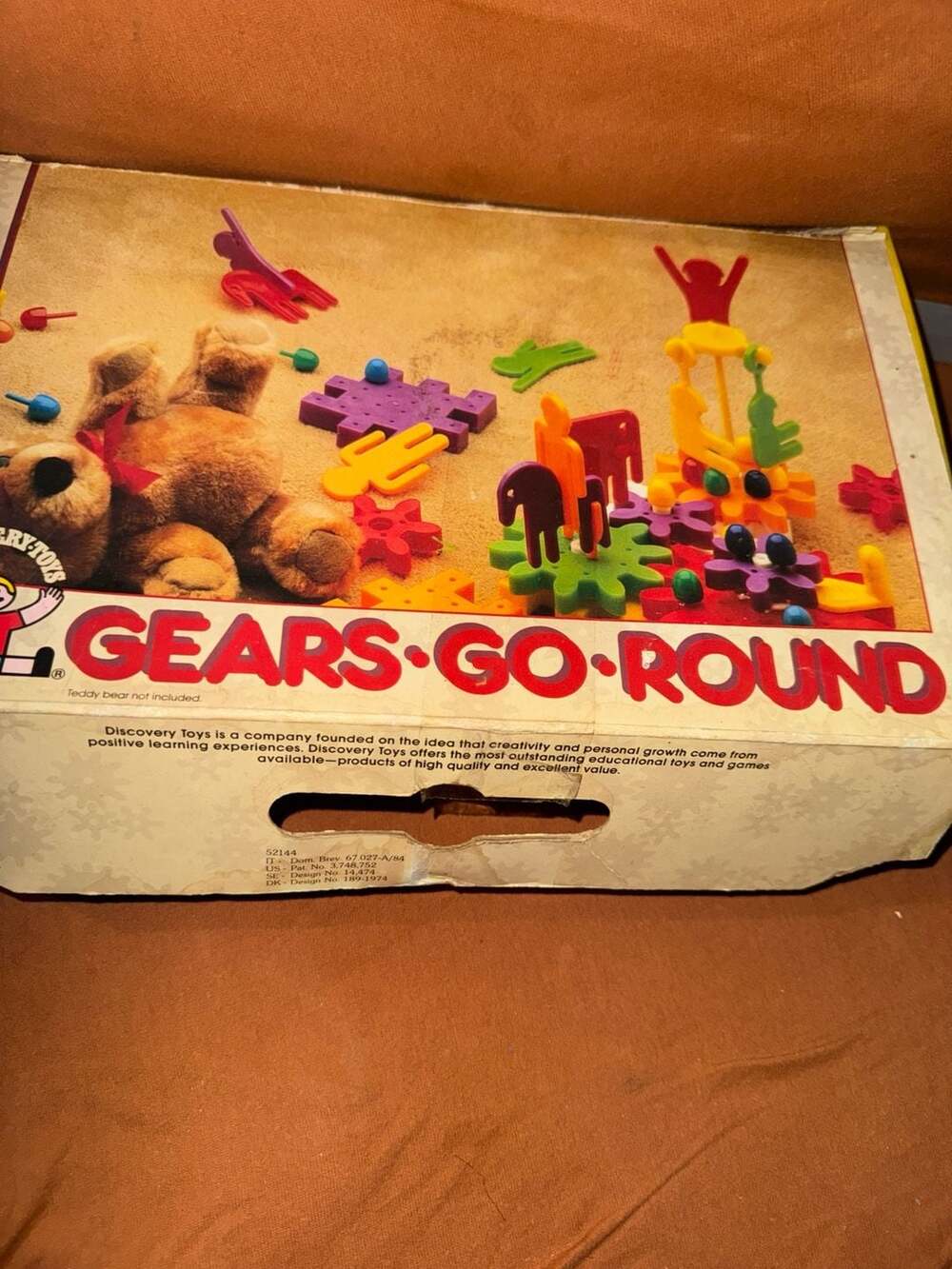 Vintage Discovery Toys Gears Go Round Building Blocks Set with Original Box